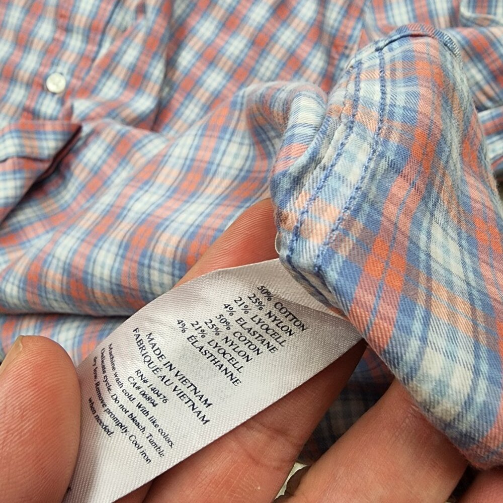 Faherty Huckberry Checkered Plaid Button Shirt Si… - image 6